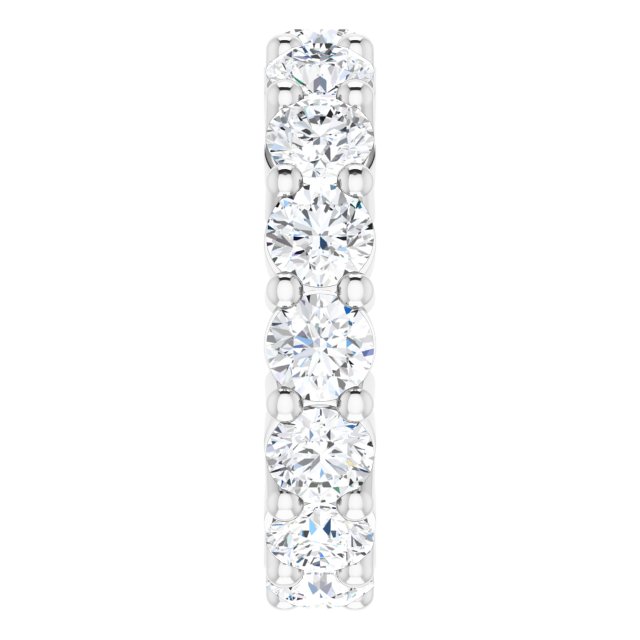 Platinum Round Lab-Grown Diamond Shared-Prong Eternity Band – 4.1 mm Stones - view 4