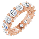 10K Gold Round Natural Diamond Shared-Prong Eternity Band – 4.1 mm Stones - Rose Gold