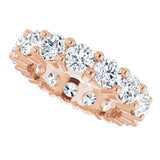 10K Gold Round Lab-Grown Diamond Shared-Prong Eternity Band – 4.1 mm Stones - Rose Gold - view 5