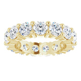 14K Gold Round Lab-Grown Diamond Shared-Prong Eternity Band – 4.1 mm Stones - Yellow Gold - view 3