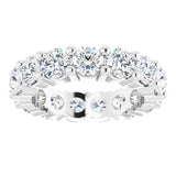 10K Gold Round Lab-Grown Diamond Shared-Prong Eternity Band – 4.1 mm Stones - White Gold - view 3