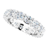 10K Gold Round Natural Diamond Shared-Prong Eternity Band – 4.1 mm Stones - White Gold - view 5