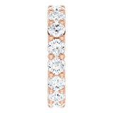 10K Gold Round Lab-Grown Diamond Shared-Prong Eternity Band – 4.1 mm Stones - Rose Gold - view 4