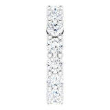 10K Gold Round Natural Diamond Shared-Prong Eternity Band – 4.1 mm Stones - White Gold - view 4