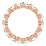 10K Gold Round Lab-Grown Diamond Shared-Prong Eternity Band – 4.1 mm Stones - Rose Gold - view 2