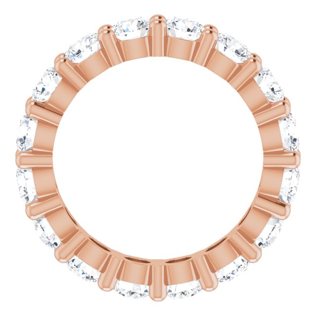 10K Gold Round Lab-Grown Diamond Shared-Prong Eternity Band – 4.1 mm Stones - Rose Gold - view 2