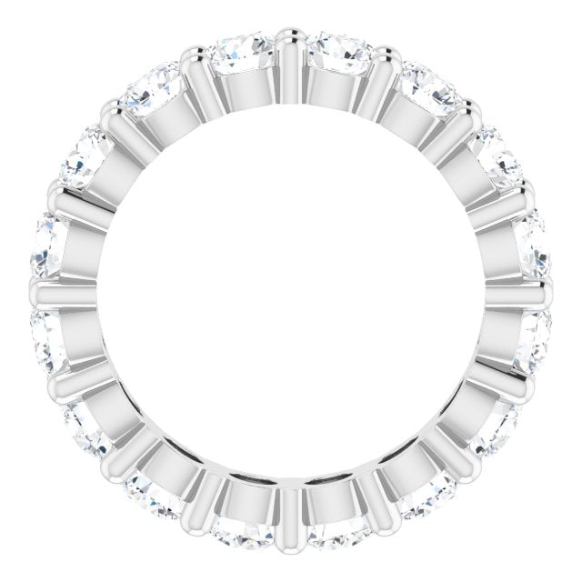 10K Gold Round Natural Diamond Shared-Prong Eternity Band – 4.1 mm Stones - White Gold - view 2
