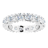 10K Gold Round Natural Diamond Shared-Prong Eternity Band – 4.1 mm Stones - White Gold - view 3