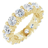 10K Gold Round Lab-Grown Diamond Shared-Prong Eternity Band – 4.1 mm Stones - Yellow Gold