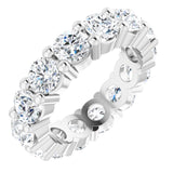 10K Gold Round Natural Diamond Shared-Prong Eternity Band – 4.1 mm Stones - White Gold