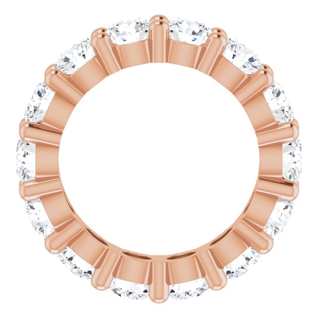 10K Gold Round Natural Diamond Shared-Prong Eternity Band – 4.1 mm Stones - Rose Gold - view 2