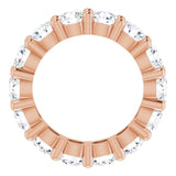 10K Gold Round Lab-Grown Diamond Shared-Prong Eternity Band – 4.1 mm Stones - Rose Gold - view 2
