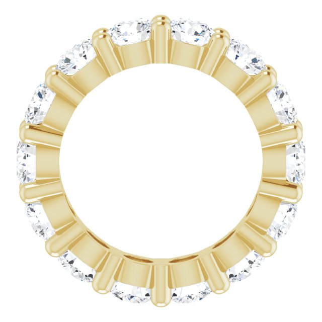 10K Gold Round Lab-Grown Diamond Shared-Prong Eternity Band – 4.1 mm Stones - Yellow Gold - view 2