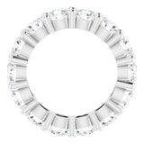 10K Gold Round Lab-Grown Diamond Shared-Prong Eternity Band – 4.1 mm Stones - White Gold - view 2