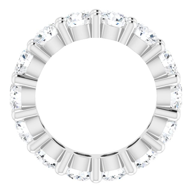 10K Gold Round Lab-Grown Diamond Shared-Prong Eternity Band – 4.1 mm Stones - White Gold - view 2