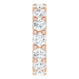 10K Gold Round Lab-Grown Diamond Shared-Prong Eternity Band – 4.1 mm Stones - Rose Gold - view 4