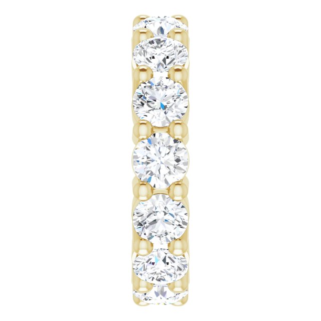 10K Gold Round Natural Diamond Shared-Prong Eternity Band – 4.1 mm Stones - Yellow Gold - view 4