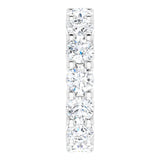 10K Gold Round Lab-Grown Diamond Shared-Prong Eternity Band – 4.1 mm Stones - White Gold - view 4