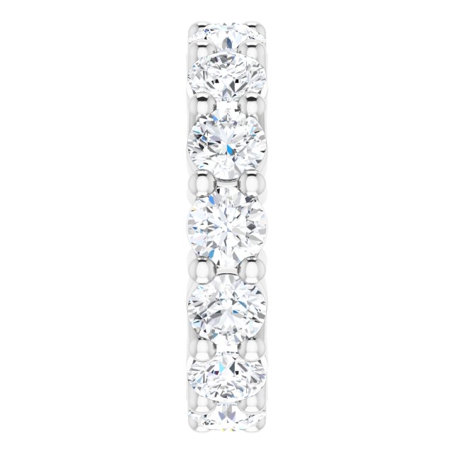 10K Gold Round Lab-Grown Diamond Shared-Prong Eternity Band – 4.1 mm Stones - White Gold - view 4