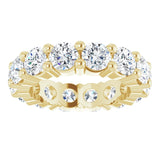 10K Gold Round Natural Diamond Shared-Prong Eternity Band – 4.1 mm Stones - Yellow Gold - view 3