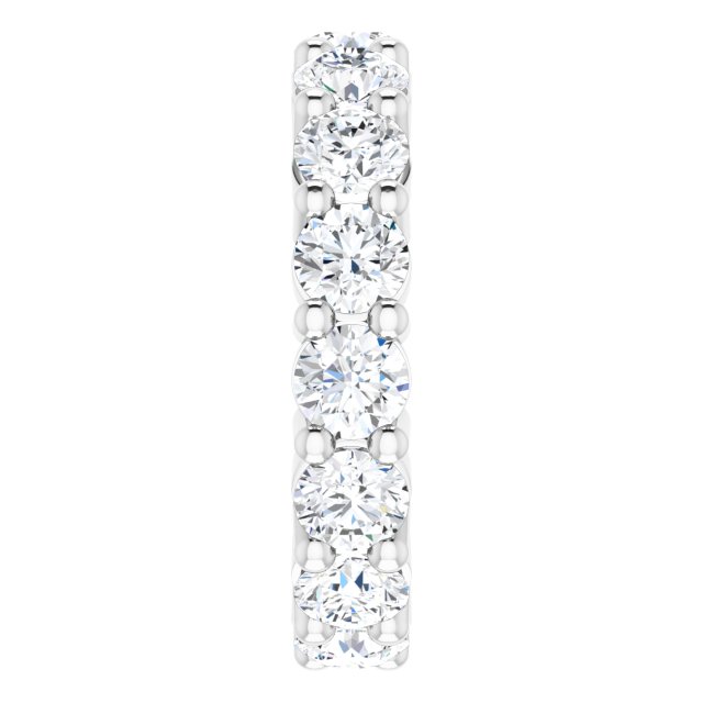 10K Gold Round Lab-Grown Diamond Shared-Prong Eternity Band – 4.1 mm Stones - White Gold - view 4