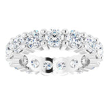 10K Gold Round Lab-Grown Diamond Shared-Prong Eternity Band – 4.1 mm Stones - White Gold - view 3