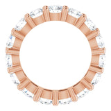 10K Gold Round Lab-Grown Diamond Shared-Prong Eternity Band – 4.1 mm Stones - Rose Gold - view 2