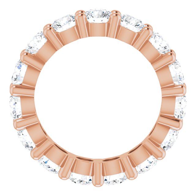 10K Gold Round Lab-Grown Diamond Shared-Prong Eternity Band – 4.1 mm Stones - Rose Gold - view 2