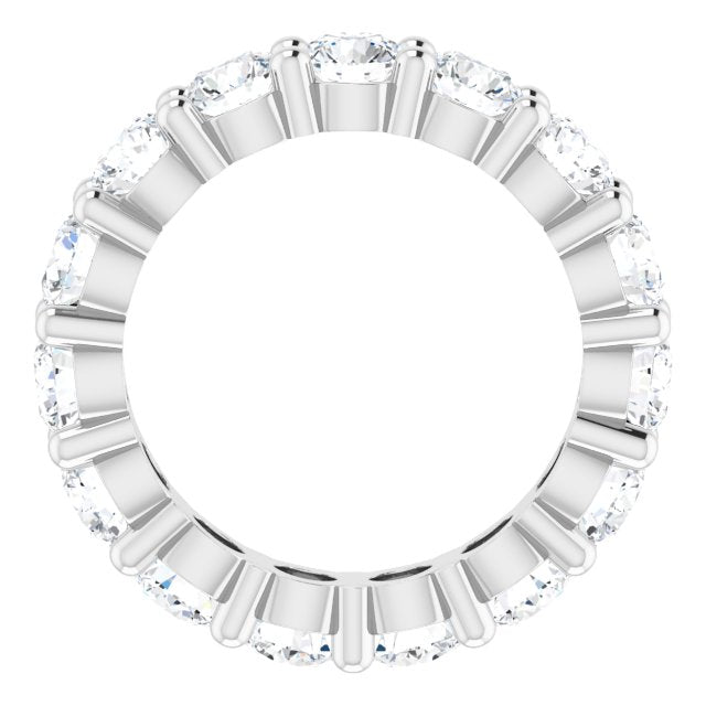 10K Gold Round Natural Diamond Shared-Prong Eternity Band – 4.1 mm Stones - White Gold - view 2