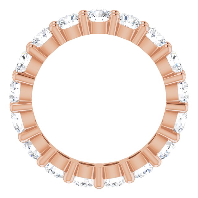 10K Gold Round Lab-Grown Diamond Shared-Prong Eternity Band – 4.1 mm Stones - Rose Gold - view 2
