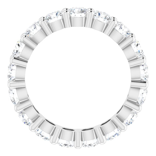 10K Gold Round Lab-Grown Diamond Shared-Prong Eternity Band – 4.1 mm Stones - White Gold - view 2