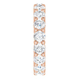 10K Gold Round Lab-Grown Diamond Shared-Prong Eternity Band – 4.1 mm Stones - Rose Gold - view 4