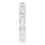 10K Gold Round Lab-Grown Diamond Shared-Prong Eternity Band – 4.1 mm Stones - White Gold - view 4