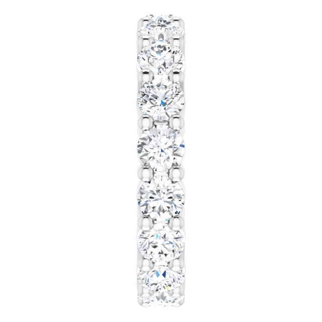 10K Gold Round Lab-Grown Diamond Shared-Prong Eternity Band – 4.1 mm Stones - White Gold - view 4