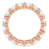 10K Gold Round Lab-Grown Diamond Shared-Prong Eternity Band – 4.1 mm Stones - Rose Gold - view 2