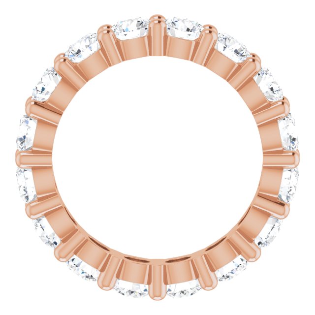 10K Gold Round Lab-Grown Diamond Shared-Prong Eternity Band – 4.1 mm Stones - Rose Gold - view 2
