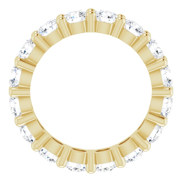 14K Gold Round Lab-Grown Diamond Shared-Prong Eternity Band – 4.1 mm Stones - Yellow Gold - view 2