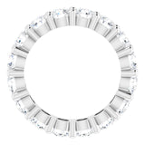 10K Gold Round Lab-Grown Diamond Shared-Prong Eternity Band – 4.1 mm Stones - White Gold - view 2
