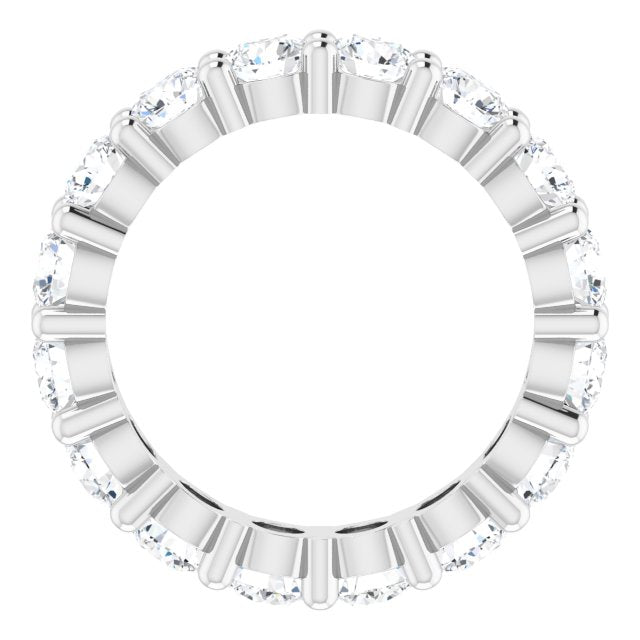 10K Gold Round Lab-Grown Diamond Shared-Prong Eternity Band – 4.1 mm Stones - White Gold - view 2