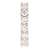 14K Gold Round Lab-Grown Diamond Shared-Prong Eternity Band – 4.1 mm Stones - Rose Gold - view 4