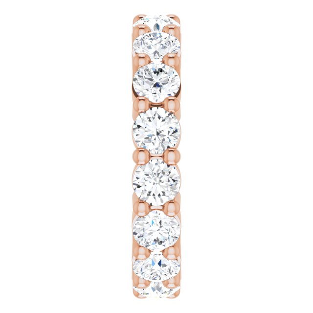 10K Gold Round Lab-Grown Diamond Shared-Prong Eternity Band – 4.1 mm Stones - Rose Gold - view 4