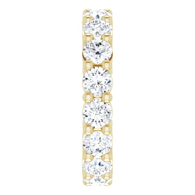 14K Gold Round Lab-Grown Diamond Shared-Prong Eternity Band – 4.1 mm Stones - Yellow Gold - view 4