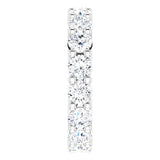 10K Gold Round Natural Diamond Shared-Prong Eternity Band – 4.1 mm Stones - White Gold - view 4