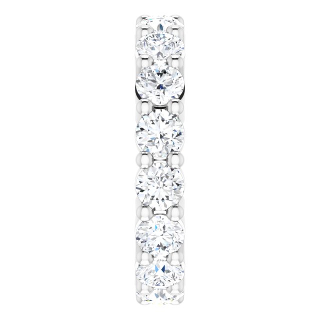 10K Gold Round Natural Diamond Shared-Prong Eternity Band – 4.1 mm Stones - White Gold - view 4