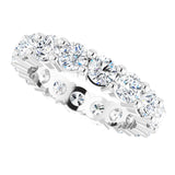 10K Gold Round Lab-Grown Diamond Shared-Prong Eternity Band – 4.1 mm Stones - White Gold - view 5