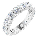 10K Gold Round Lab-Grown Diamond Shared-Prong Eternity Band – 4.1 mm Stones - White Gold
