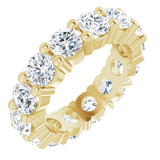 10K Gold Round Natural Diamond Shared-Prong Eternity Band – 4.1 mm Stones - Yellow Gold