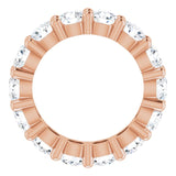 10K Gold Round Natural Diamond Shared-Prong Eternity Band – 4.1 mm Stones - Rose Gold - view 2