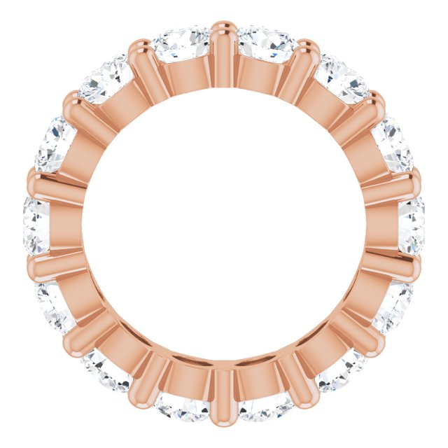 10K Gold Round Lab-Grown Diamond Shared-Prong Eternity Band – 4.1 mm Stones - Rose Gold - view 2