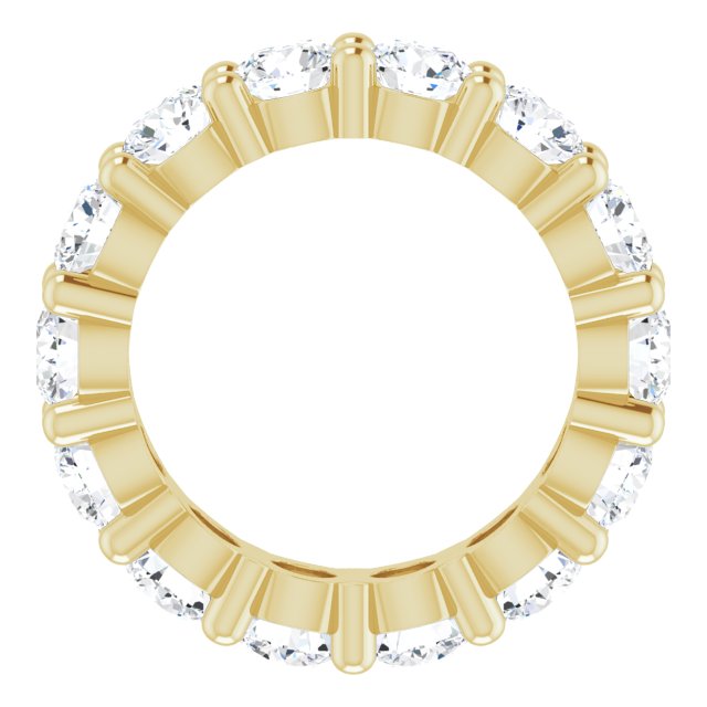 10K Gold Round Lab-Grown Diamond Shared-Prong Eternity Band – 4.1 mm Stones - Yellow Gold - view 2